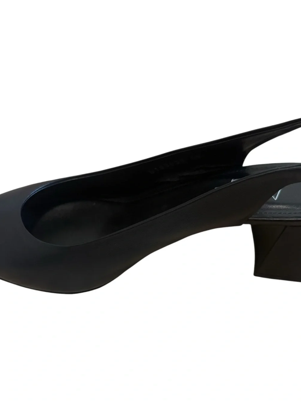AGL Black Leather Pointed Toe Block Heel Slingback Pumps Size 40 | like new! - Picture 7 of 12